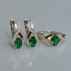 Срібний набір з золотими пластинами