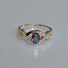 Срібна каблучка з золотими вставками