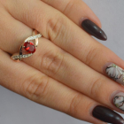 Срібна каблучка з золотими вставками