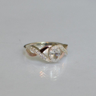 Срібна каблучка з золотими вставками