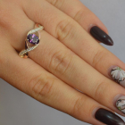 Срібна каблучка з золотими вставками