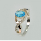 Срібна каблучка з золотими вставками