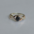 Срібна каблучка з золотими вставками