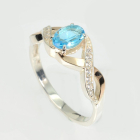 Срібна каблучка з золотими вставками