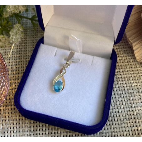 Серебряная подвеска с золотими вставками