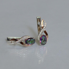 Срібні сережки з золотими вставками