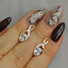 Срібні сережки з золотими вставками