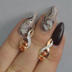 Срібні сережки з золотими вставками