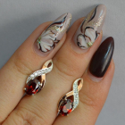 Срібні сережки з золотими вставками