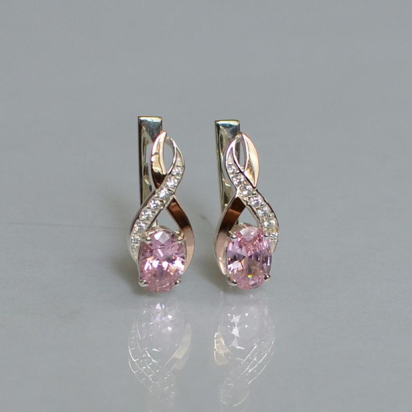 Срібні сережки з золотими вставками