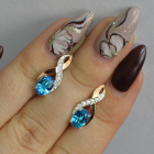 Срібні сережки з золотими вставками