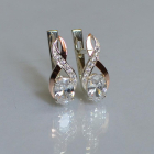 Срібні сережки з золотими вставками