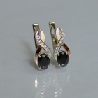 Срібні сережки з золотими вставками