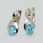 Срібні сережки з золотими вставками