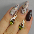 Срібні сережки з золотими вставками