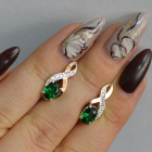 Срібні сережки з золотими вставками