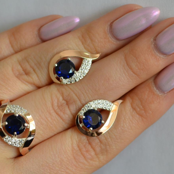 Срібний гарнітур з золотими накладками