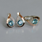 Срібний гарнітур з золотими накладками