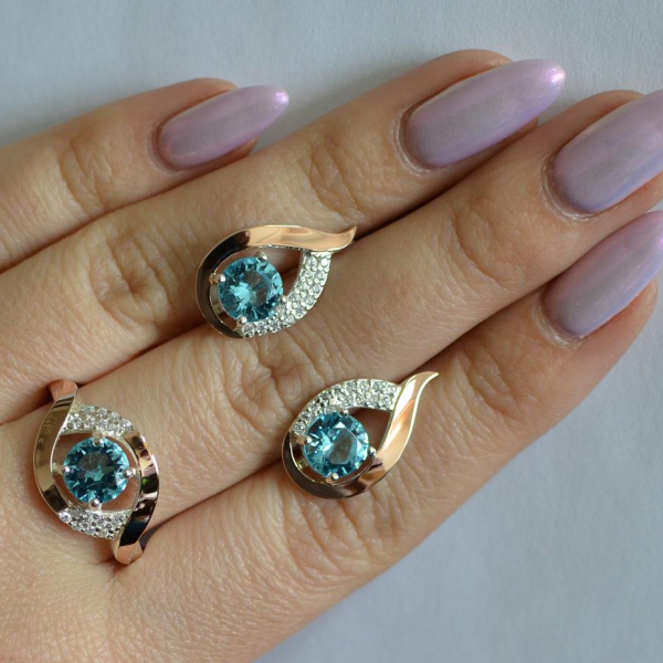 Срібний гарнітур з золотими накладками