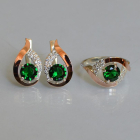 Срібний гарнітур з золотими накладками