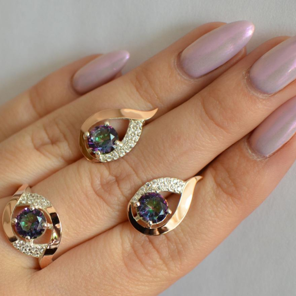 Срібний гарнітур з золотими накладками