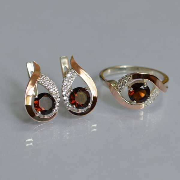 Срібний гарнітур з золотими накладками