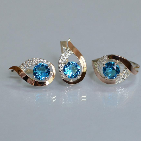 Срібний гарнітур з золотими накладками