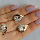 Срібний гарнітур з золотими накладками