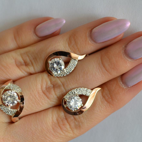 Срібний гарнітур з золотими накладками