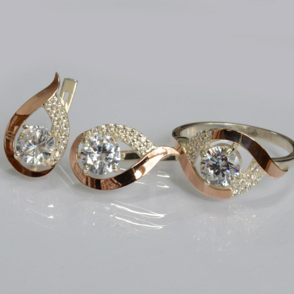 Срібний гарнітур з золотими накладками