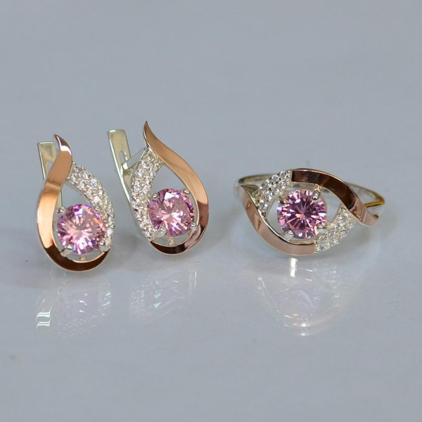 Срібний гарнітур з золотими накладками