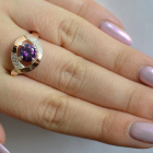 Срібна каблучка з золотими накладками