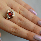 Срібна каблучка з золотими накладками