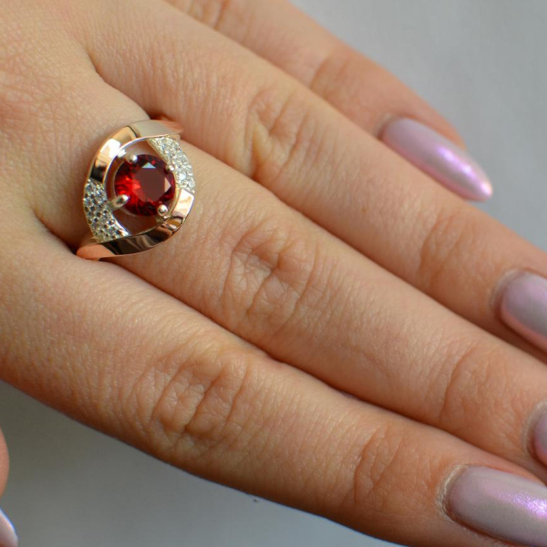 Срібна каблучка з золотими накладками