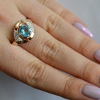 Срібна каблучка з золотими накладками