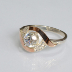 Срібна каблучка з золотими накладками