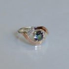 Срібна каблучка з золотими накладками