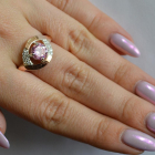 Срібна каблучка з золотими накладками