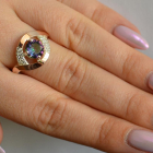 Срібна каблучка з золотими накладками