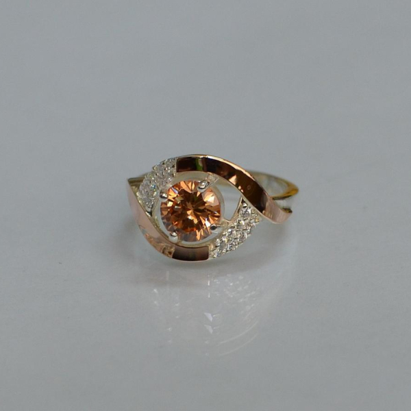 Срібна каблучка з золотими накладками