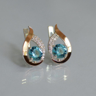 Серебряные серьги с золотыми накладками