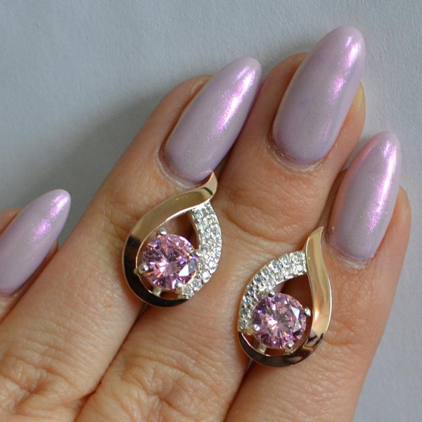 Серебряные серьги с золотыми накладками