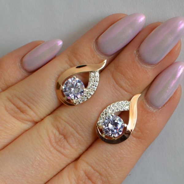 Серебряные серьги с золотыми накладками