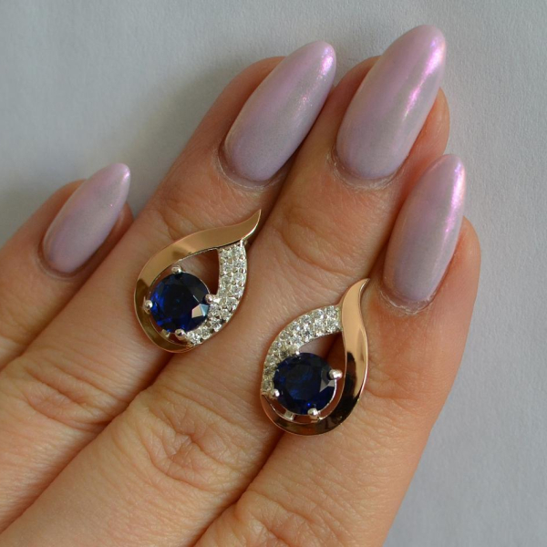 Серебряные серьги с золотыми накладками