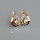 Серебряные серьги с золотыми накладками