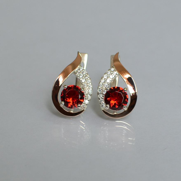 Серебряные серьги с золотыми накладками