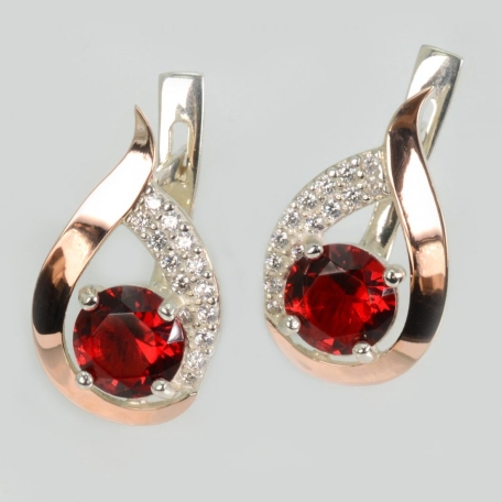 Срібні сережки з золотими накладками