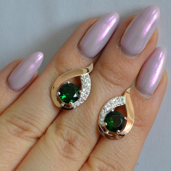 Серебряные серьги с золотыми накладками