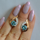 Серебряные серьги с золотыми накладками