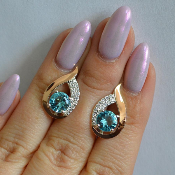 Серебряные серьги с золотыми накладками